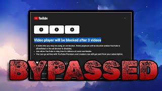 Remove the Adblock Popup from YOUTUBE BYPASS Video player ban SIMPLE [upl. by Irabaj]