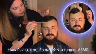 ASMR Whispered Hair Perfecting Styling amp Neatening Attention with Brushing Combing amp Coconut Oil [upl. by Astra716]