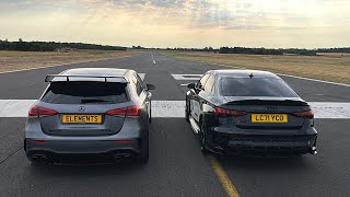 DRAG RACE MERCEDESAMG A45 S VS NEW AUDI RS3 SALOON [upl. by Justicz]