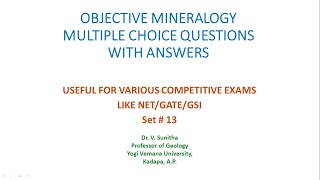 Obj Mineralogy MCQ 13 [upl. by Ollie903]