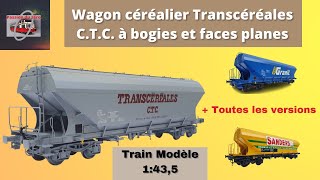 Unboxing wagon céréalier Transcéréales CTC à bogies à faces planes Train Modèle echelle 1435 [upl. by Nalad53]