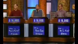 Jeopardy 3 way tie First time ever March 16 2007 [upl. by Enneire]