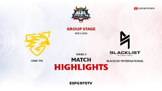 ONIC PH vs Blacklist International HIGHLIGHTS MPL PH S13  BLCK VS ONIC ESPORTSTV [upl. by Ayinat]