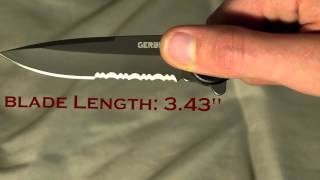 Gerber EVO Tactical Serrated Knife Feature Overview [upl. by Yanahs]