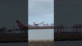 Qantas A330 departing Sydney Airport planes [upl. by Inez748]