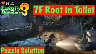 Luigis Mansion 3  Toilet Root Puzzle  Vine Bathroom 7F  Floor 7 [upl. by Htaek]