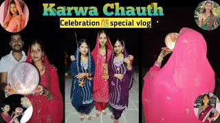 Karwa Chauth 🌙 Celebration🎊 🎉 special vlog 2024 Avinash koundal amp family [upl. by Ikoek]