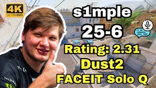 s1mple 256 Solo Q VOICE COMMS Dust2  Sep 16 2024 cs2 pov [upl. by Watkin176]