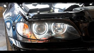 BMW 3er E46 Xenon Scheinwerfer Ausbauen und Angel Eyes Nachrüsten  DIY Für Anfänger Step by Step [upl. by Anatsirhc]