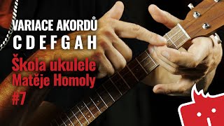 Ukulele akordy C D E F G A H  Škola ukulele Matěje Homoly 7 [upl. by Sifan]