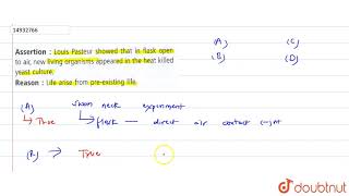 Assertion Louis pasteur showed that in flask open to air new living organisms [upl. by Grimbald]