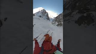 Escornacrabes Couloir skiing in Baqueira Beret Pyrenees skiing powder pyrenees steepskiing [upl. by Sillaw892]