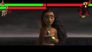 Moana and Maui vs Teka with healthbars [upl. by Letreece]