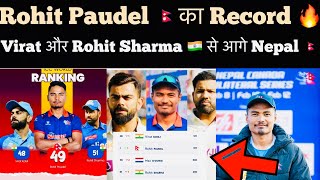 Rohit paudel good news in icc ranking better than virat and rohit sharma  indian media shocked [upl. by Maxfield]