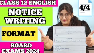 Notice Writing Class 12 Board Exam 2024 [upl. by Aretta]