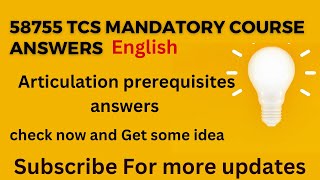 58755 TCS mandatory Course Answers Updated  all Courses Answers SauravMoreReacts 58755 tcsupdates tcs [upl. by Ahseinar95]