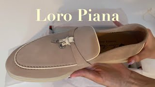 Loro Piana Summer Charms Walk Suede Loafers Sandstone  حذاء لورو بيانا ساند ستون [upl. by Mosi]