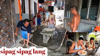 pag flooring sa harap nang bahay ni kabelly adam napalaban c Mori sa pag halo nang samento [upl. by Ymot]