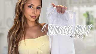 ASMR Princess Polly Summer Try On Haul ☀️🌻💛  Fabric Sounds [upl. by Ddal]