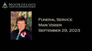 Mari Visser Funeral Service  September 29 2023 [upl. by Ydaf]