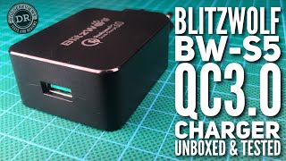 BlitzWolf BWS5 QC30 USB charger unboxed and tested [upl. by Yhtnomit]