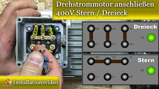 Elektromotor anschließen  Drehstrommotor anschließen 400V Stern  Dreieck [upl. by Neiv]