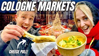 EATING EVERYTHING AT COLOGNE CHRISTMAS MARKETS  Exploring KÖLN Germany Christmas Markets [upl. by Ainecey9]