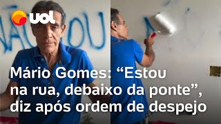 Mário Gomes diz que está debaixo da ponte após ordem de despejo por leilão de mansão no RJ [upl. by Enelec]