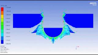 ANSYS AUTODYN  Smooth particle hydrodynamics impact on concrete slab 430Kmh [upl. by Allana]