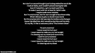 Eminem Clean out my Closet Lyrics [upl. by Nnylyar]