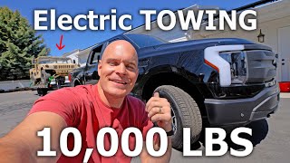 Towing 11000 pounds with a Ford F150 Lightning MAXED OUT [upl. by Ordnagela]