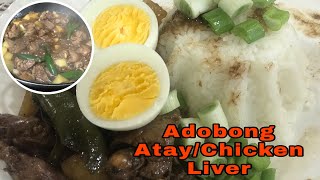 Adobong atay ng manokChicken liver adoboWith potato and boiled egg [upl. by Foskett]