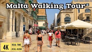 Walking Tour Malta  Full Tour of Valletta in real time [upl. by Euqinotna]