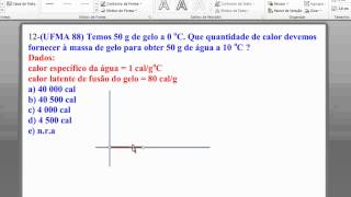 Exercícios Resolvidos de Calorimetria parte 2 de 3  Prof Vinicius Elias [upl. by Almap]