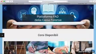 La piattaforma FAD della Cassa Forense crediti formativi gratuiti in materia previdenziale [upl. by Nyhagen]