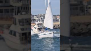 Sailboat Sets Sail As It Heads Through The Choppy Inlet [upl. by Feer367]