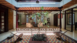 Traditional South Indian courtyard house in Chennai by Kalyani property developers  Interior Shoots [upl. by Isawk]