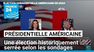 Présidentielle américaine  une élection historiquement serrée selon les sondages • FRANCE 24 [upl. by Coleville]