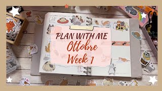 PLAN WITH ME  OTTOBRE week 1 agenda kokonote  Tema gatti [upl. by Ardnuahc]