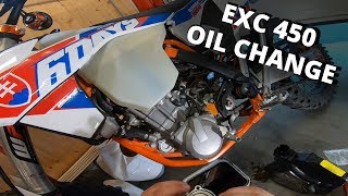 KTM EXC 450 Oil Change [upl. by Ahsiyk]