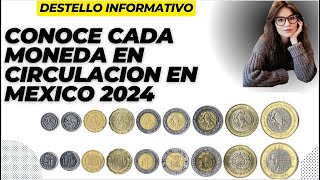 Monedas en circulación en Mexico 2024 ¡Descubre su Valor historia belleza y significado [upl. by Aizitel266]