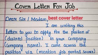 Cover letter for job application  how to write a cover letter for job application  coverletter [upl. by Yeleek825]