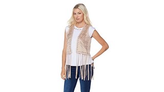 LaBellum by Hillary Scott Faux Suede Fringe Vest [upl. by Narej]