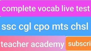 Vocab live mock🔥🔥🔥 [upl. by Eessej]