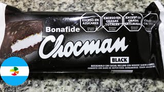 Chocman Black Bizcochuelo Negro Bañado sabor Chocolate con relleno Vainilla  Bizcochuelito Bonafide [upl. by Packton]