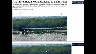 Five more Indian wetlands added to Ramsar list [upl. by Yoshiko]