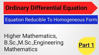 ODE  Equation Reducible to Homogeneous Form Part 1  mathsengineering mathematicsMathCentro [upl. by Quentin]