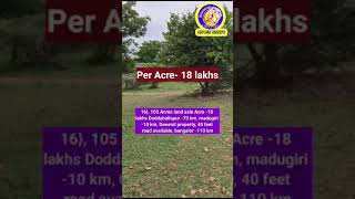 105 Acres land sale Acre 18 lakhs Doddaballapur 70 km madugiri 10 km General property [upl. by Rastus]