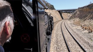 Australian steam locomotive Garratt 6029  cab ride  Tarana to Bathurst  September 2018 [upl. by Rosalie]