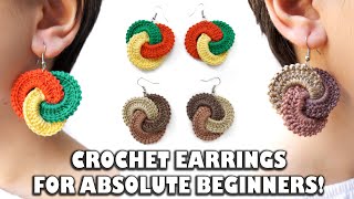 Crochet BORROMEAN EARRINGS Tutorial For Beginners ENG SUB⭕ crochettutorial crochetearrings [upl. by Annaitsirk]